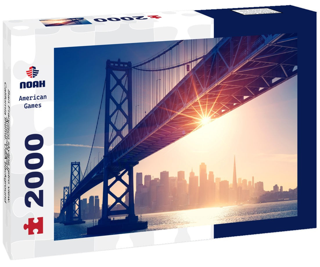 San Francisco skyline retro view. Americas Spirit - California theme. USA background 2000pc Puzzle