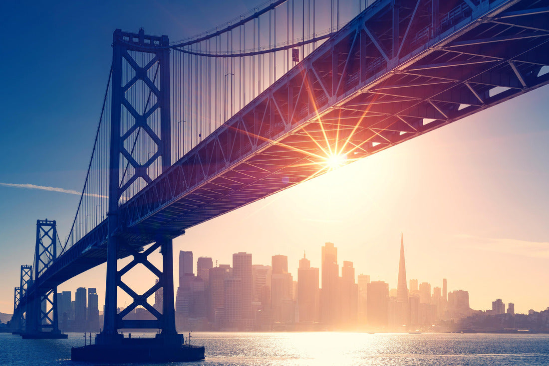 San Francisco skyline retro view. Americas Spirit - California theme. USA background 2000pc Puzzle