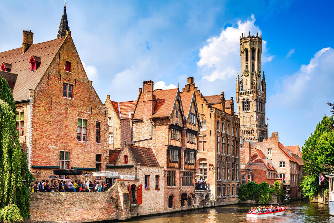 Landscape with water channel in Bruges, “Venice of the North”, cityscape of Flanders, Belgium 2000pc Puzzle