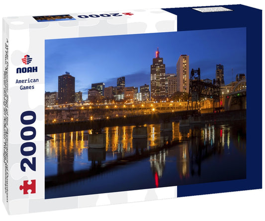Noah Jigsaw Puzzle A Wide Panoramic Shot of the Skyscrapers of Downtown St Paul, Minnesota Reflecting Across the Mississippi River during an Autumn Twilight 2000 pieces