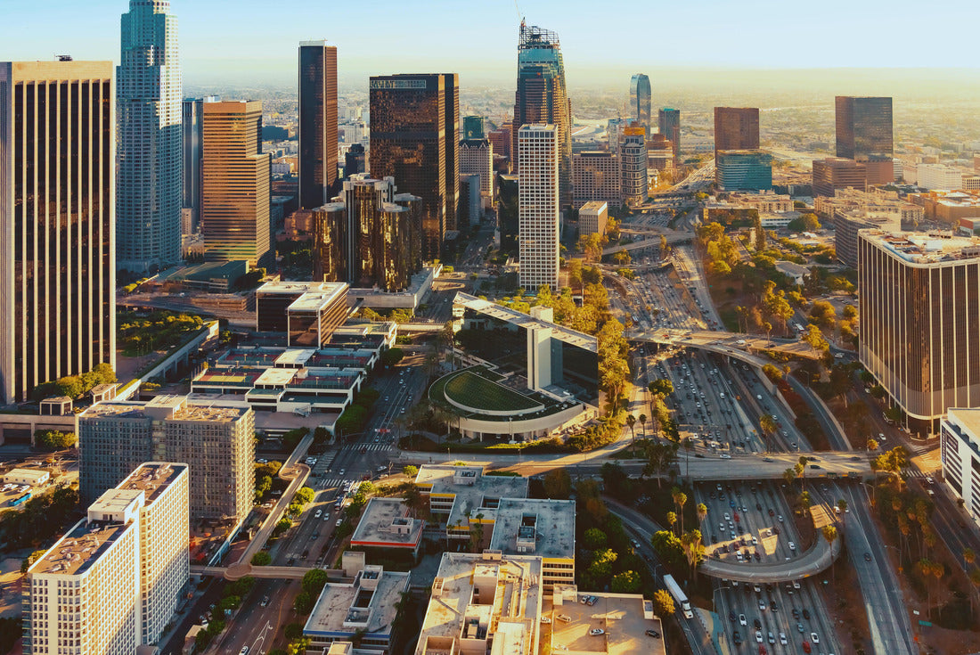 Aerial view of a Downtown Los Angeles at sunset 2000pc Puzzle