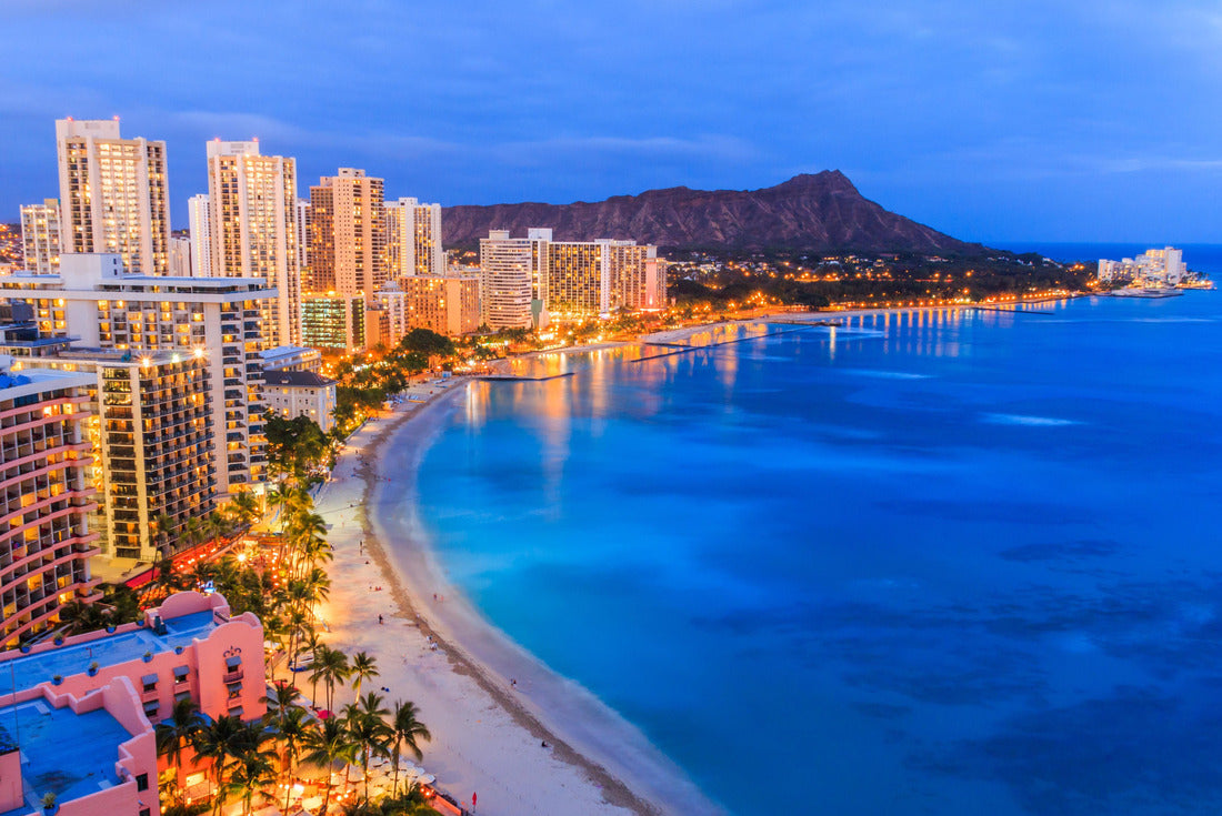 Honolulu, Hawaii. Honolulu skyline, Diamond Head volcano 2000pc Puzzle