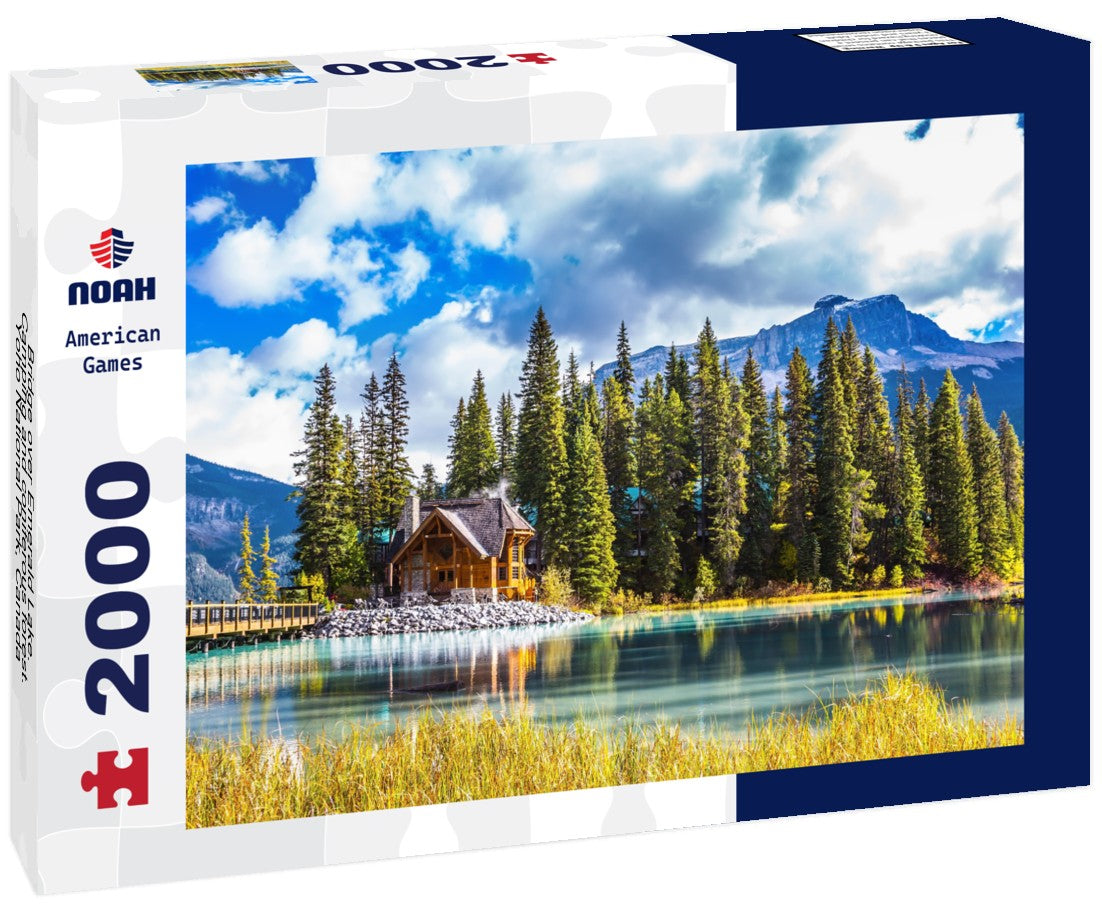 Bridge over Emerald Lake. Camping and coniferous forest. Yoho National Park, Canada 2000pc Puzzle