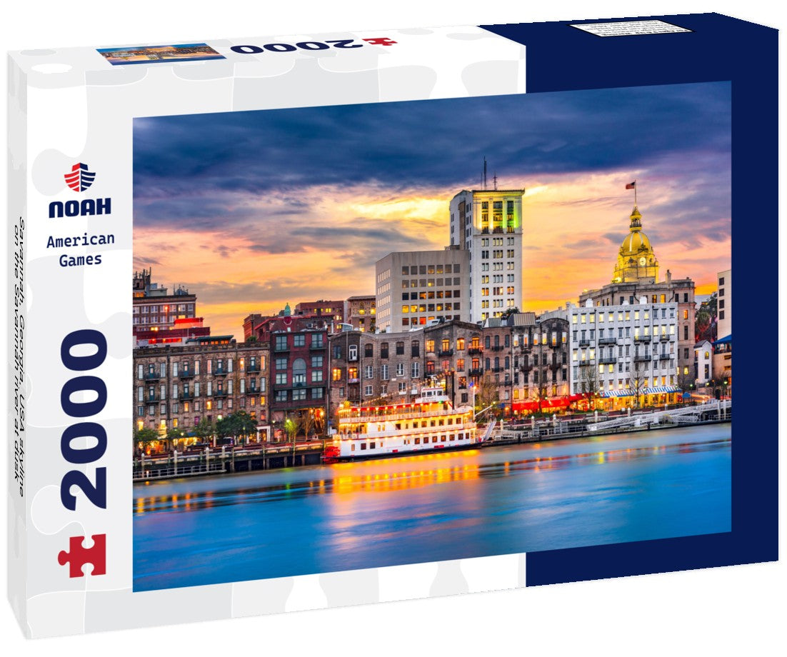 Savannah, Georgia, USA skyline on the Savannah river at dusk 2000pc Puzzle