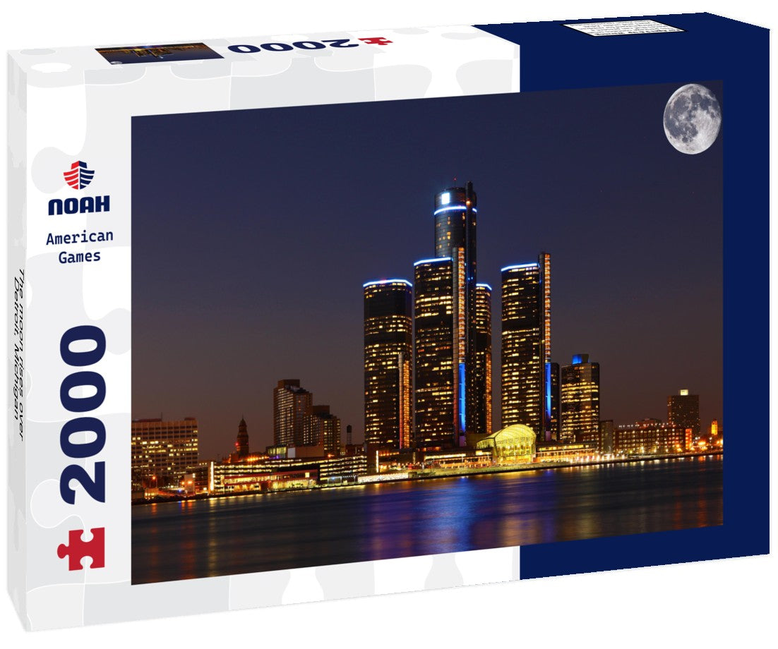 The moon rises over Detroit, Michigan 2000pc Puzzle