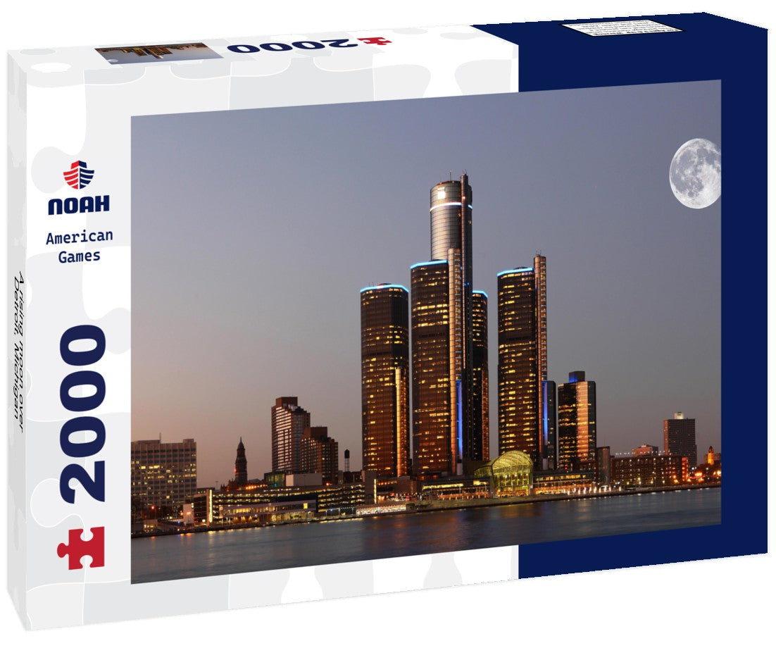A rising moon over Detroit, Michigan 2000pc Puzzle