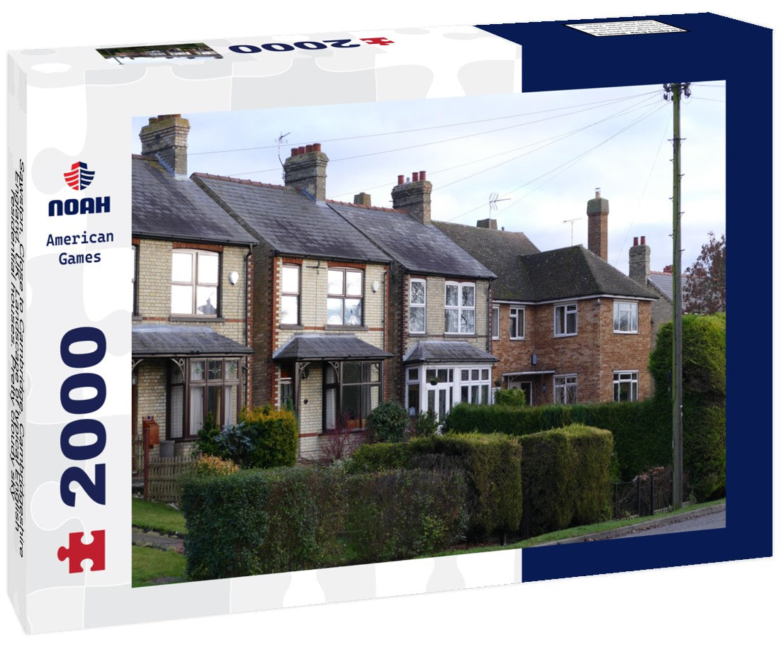Sawston, Close to Cambridge, Cambridgeshire, England, UK. Landscape of typical English residential houses. Pretty cloudy sky 2000pc Puzzle