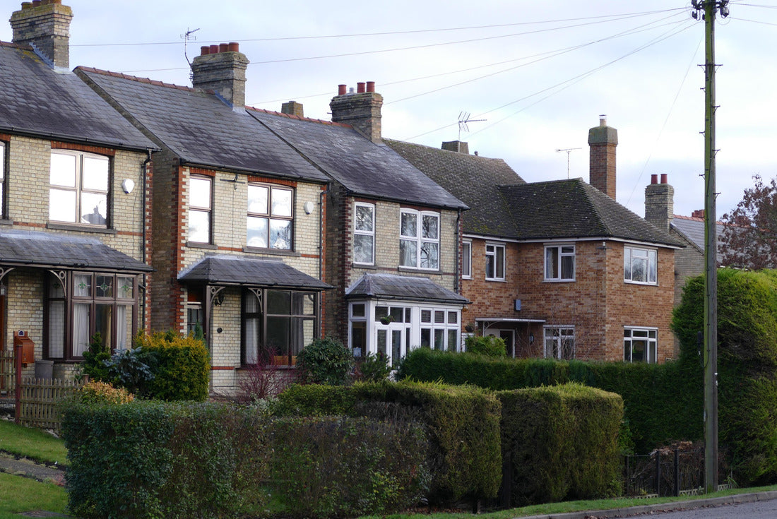 Sawston, Close to Cambridge, Cambridgeshire, England, UK. Landscape of typical English residential houses. Pretty cloudy sky 2000pc Puzzle