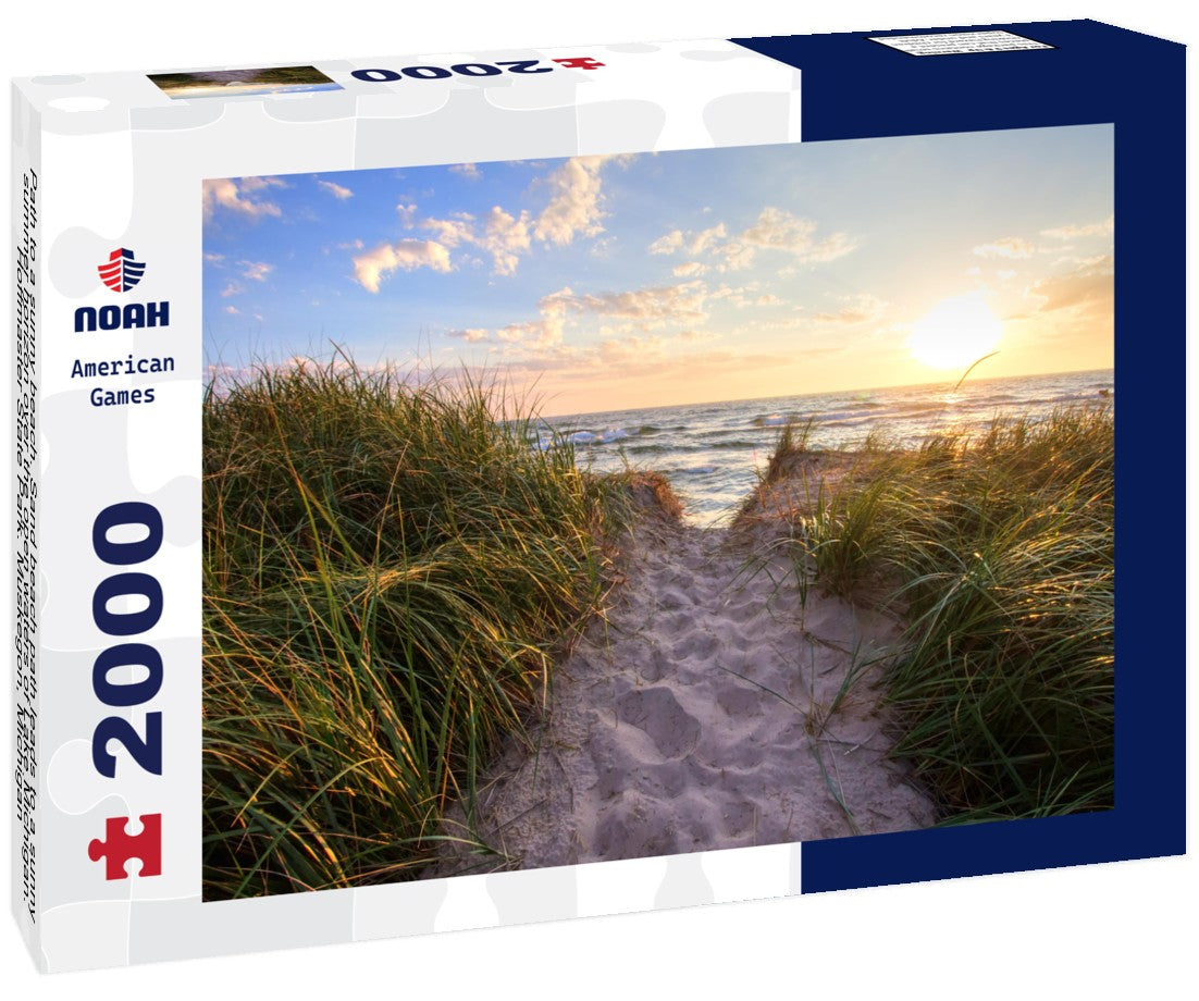 Noah Jigsaw Puzzle Path to a sunny beach. Sand beach path leads to a sunny summer horizon over the open waters of Lake Michigan. Hoffmaster State Park. Muskegon, Michigan 2000 pieces