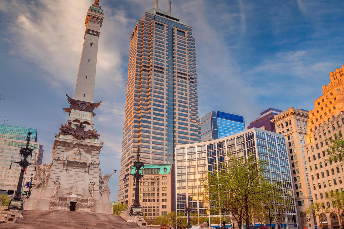 Noah Jigsaw Puzzle Indianapolis. Cityscape image of downtown Indianapolis, Indiana during twilight blue hour 2000 pieces