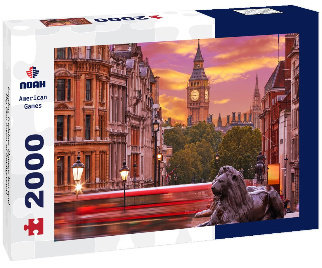 Noah Jigsaw Puzzle London Trafalgar Square lion and Big Ben tower at background 2000 pieces