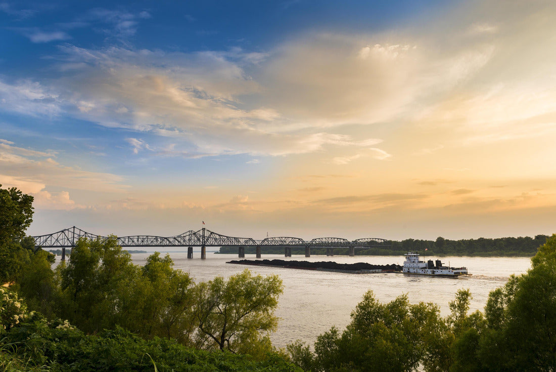 A pusher boat in the Mississippi River near the Vicksburg Bridge in Vicksburg, Mississippi, USA 2000pc Puzzle