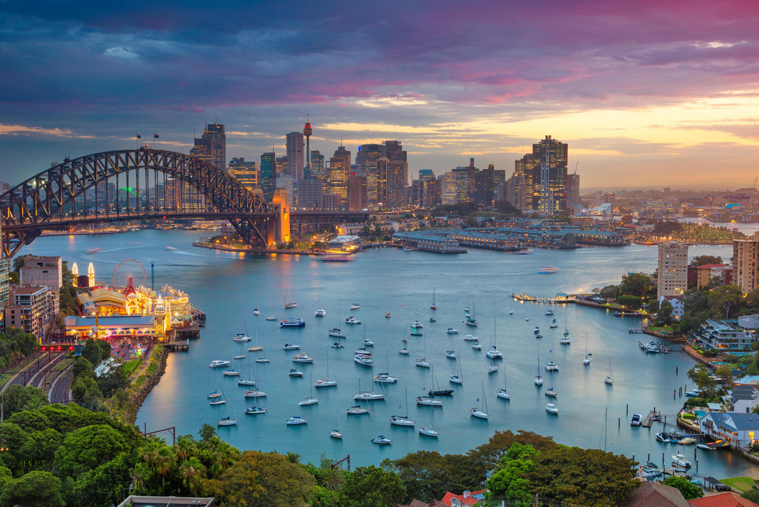 Noah Jigsaw Puzzle Sydney. Cityscape image of Sydney, Australia with Harbour Bridge and Sydney skyline during sunset 2000 pieces