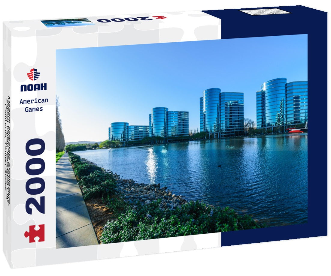 Noah Jigsaw Puzzle Modern corporate architecture. Silicon Valley, Redwood City, California, United States 2000 pieces