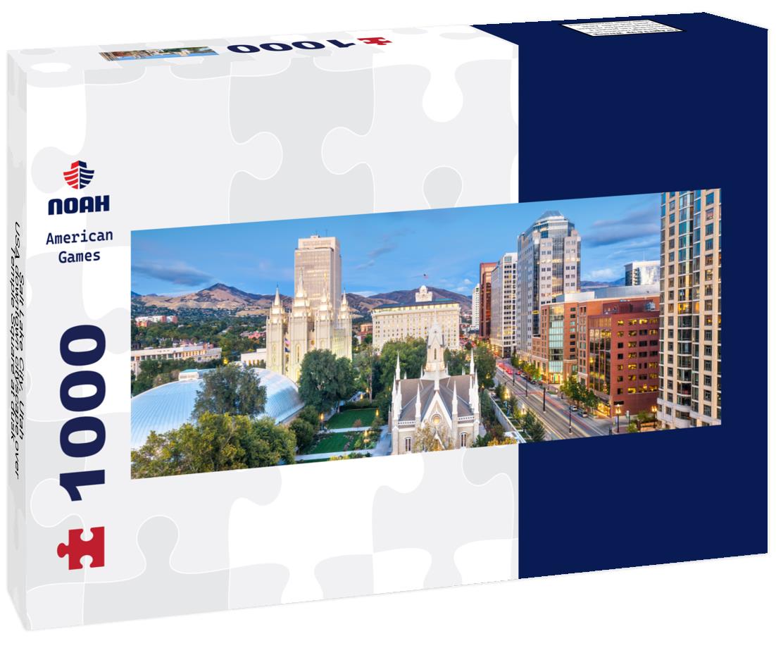 Noah Jigsaw Puzzle Salt Lake City, Utah, USA downtown cityscape over Temple Square at dusk panorama 1000 pieces