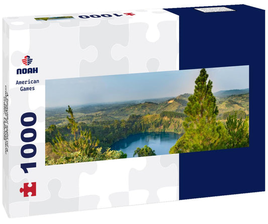 Noah Jigsaw Puzzle A beautiful sight of a crater lake in a volcanic crater, Uganda panorama 1000 pieces