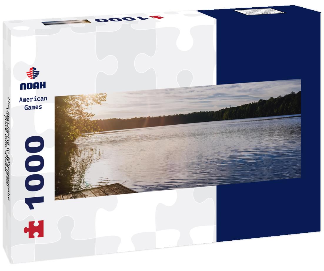 Noah Jigsaw Puzzle The sun rising in Chesapeake, Virginia USA at a local park with a lake panorama 1000 pieces