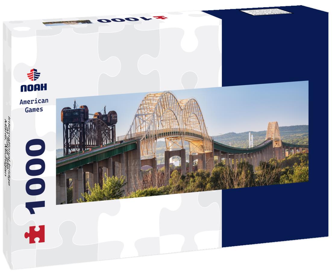 Noah Jigsaw Puzzle International bridge at Sault Ste. Marie, Michigan panorama 1000 pieces