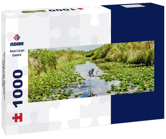 Noah Jigsaw Puzzle Bird flying over the swamp in Everglades national park in Florida panorama 1000 pieces
