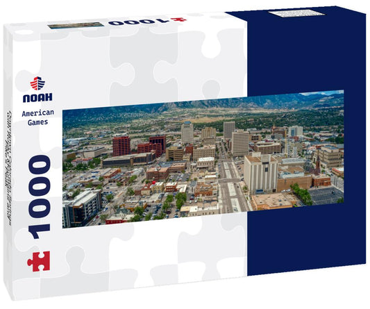 Noah Jigsaw Puzzle Downtown Colorado Springs with Rocky Mountains and Pike's Peak panorama 1000 pieces