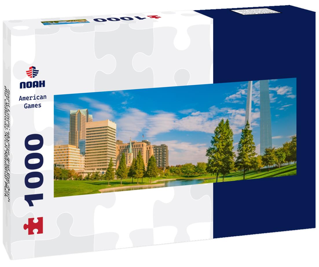 Noah Jigsaw Puzzle Saint Louis' skyline and the Arch are warm in the dusk lighting in the Gateway Arch National Park panorama 1000 pieces