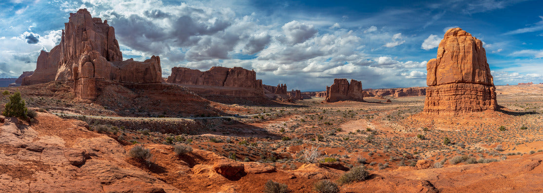 Noah Jigsaw Puzzle Scenic overlook of towering sandstone giants seen along Arches Scenic Drive near the Park Avenue section of Arches National Park, Moab, Utah panorama 1000 pieces