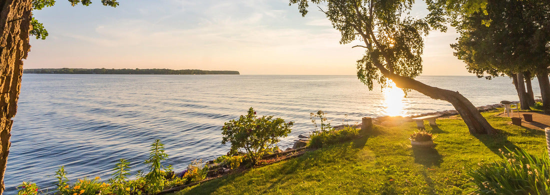 Noah Jigsaw Puzzle Sunset over Lake Michigan and the garden landscape panorama 1000 pieces
