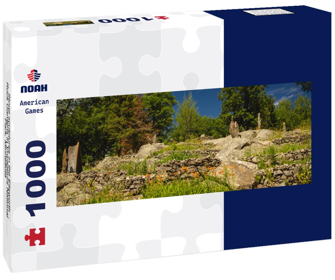 Noah Jigsaw Puzzle Stone sculptures in the Ellsworth Rock Gardens in Voyageurs National Park, Minnesota panorama 1000 pieces