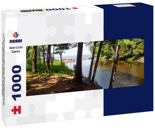 Noah Jigsaw Puzzle The Presque Isle River Waterfall Loop in the Porcupine Mountains is a fantastic hike to see some beautiful waterfalls panorama 1000 pieces