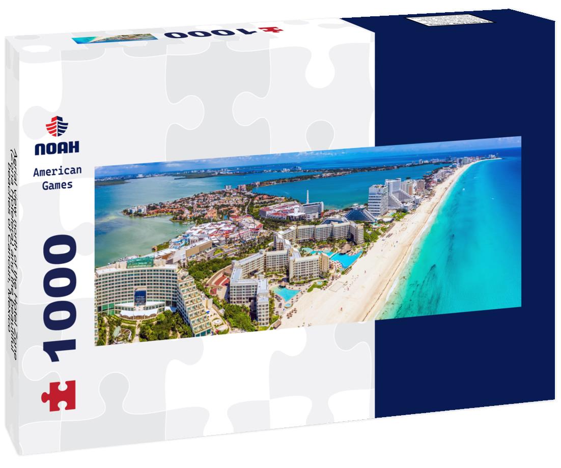 Noah Jigsaw Puzzle Aerial view north of the Hotel Zone (Zona Hotelera) and the beautiful beaches of Cancun, Mexico panorama 1000 pieces