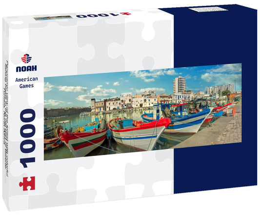 Noah Jigsaw Puzzle Panoramic view of the forest with colorful fishing boats in the old port of Bizerte. Tunisia, North Africa panorama 1000 pieces