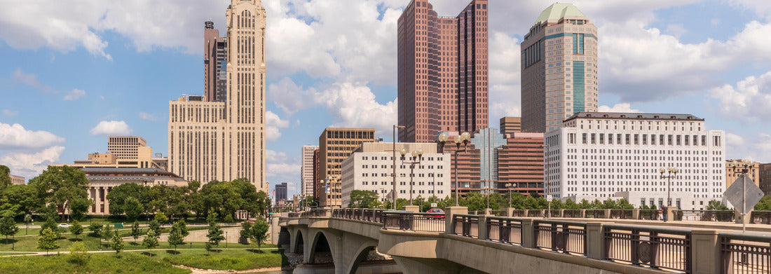 Noah Jigsaw Puzzle Urban landscape of Columbus, Ohio, seen from above the Scioto River from Battelle Riverfront Park panorama 1000 pieces
