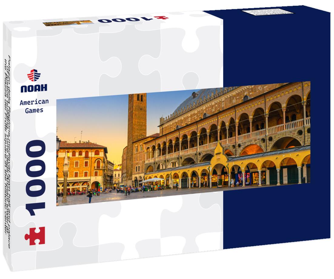 Noah Jigsaw Puzzle Palazzo della Ragione medieval town hall and palace of justice building, Torre degli Anziani tower at the Piazza dei Frutti square in the historic center of Padua, view of the Veneto region, Italy panorama 1000 pieces