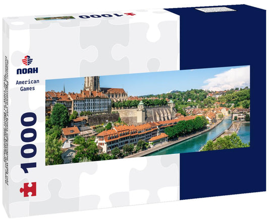 Noah Jigsaw Puzzle Scenic Bernese old town cityscape with old buildings Bernese cathedral tower and Aare river view in Bern Switzerland panorama 1000 pieces