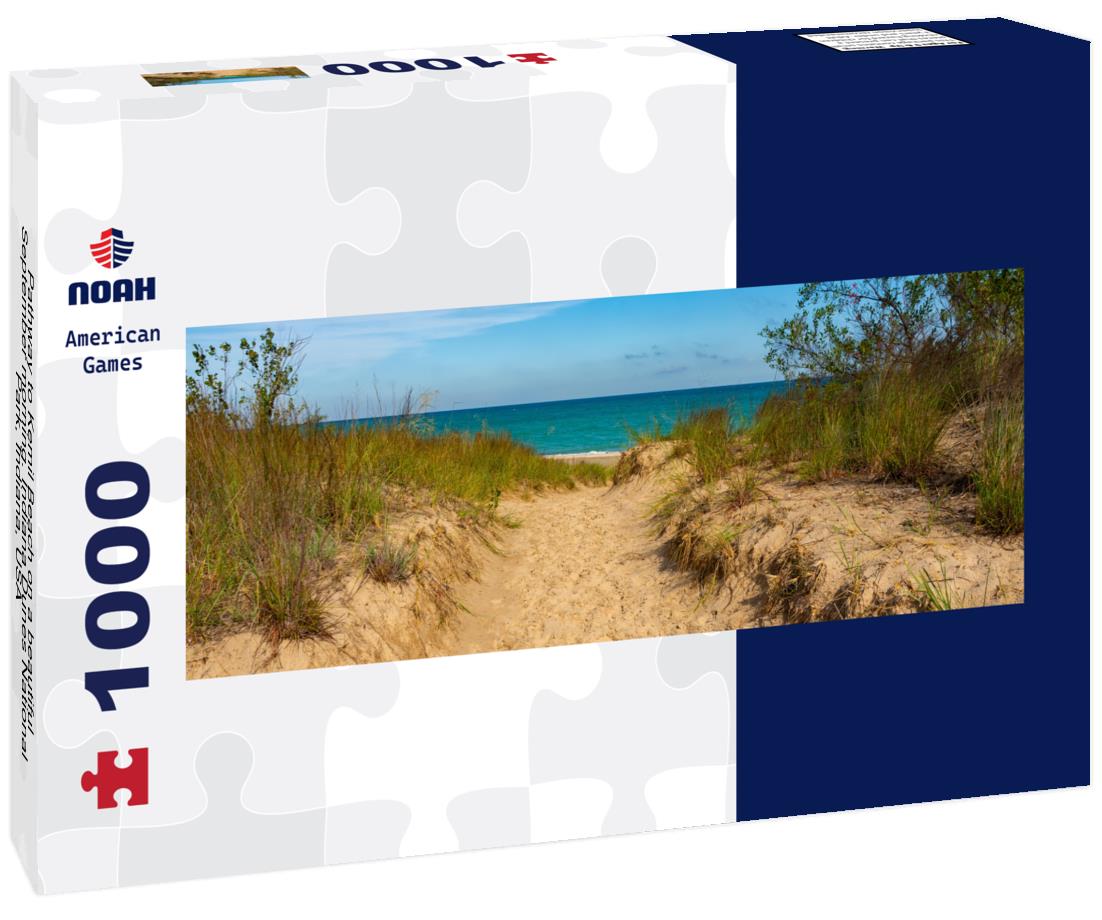 Noah Jigsaw Puzzle Pathway to Kemil Beach on a beautiful September morning. Indiana Dunes National Park, Indiana, USA panorama 1000 pieces