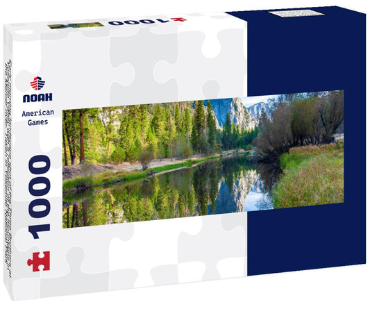 Noah Jigsaw Puzzle Early morning landscape shot of the Three Brothers at Yosemite Valley with a reflection of the mountains in the Mercer river. Taken in Yosemite National Park panorama 1000 pieces