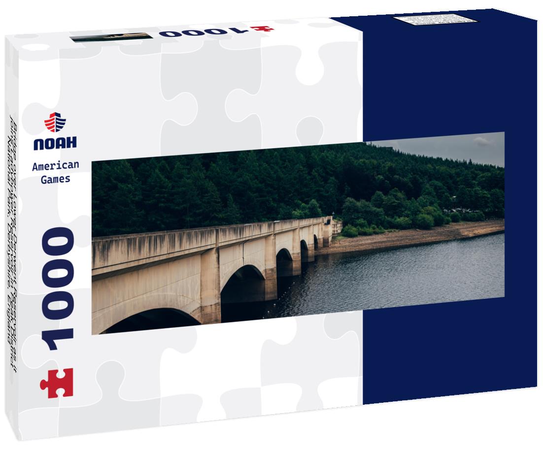 Noah Jigsaw Puzzle Bridge over Lower Derwent Reservoir as it joins Ladybower Reservoir in Peak District National Park, Derbyshire, England, UK panorama 1000 pieces