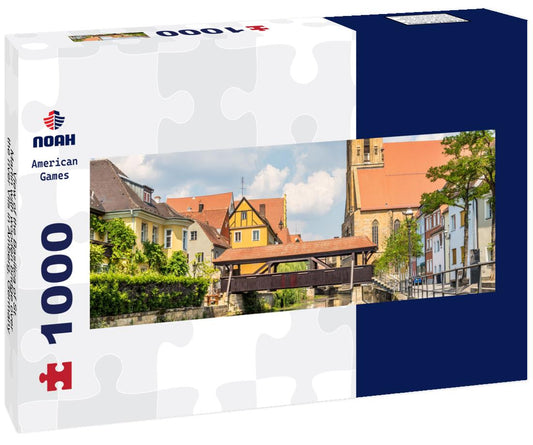 Noah Jigsaw Puzzle View of the Basilica of St. Martin with wooden bridge over the river Vils in Amberg, Germany panorama 1000 pieces