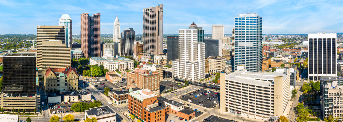 Noah Jigsaw Puzzle Columbus, Ohio aerial view skyline panorama. Columbus is the capital of the state and the most populous city in the US state of Ohio panorama 1000 pieces