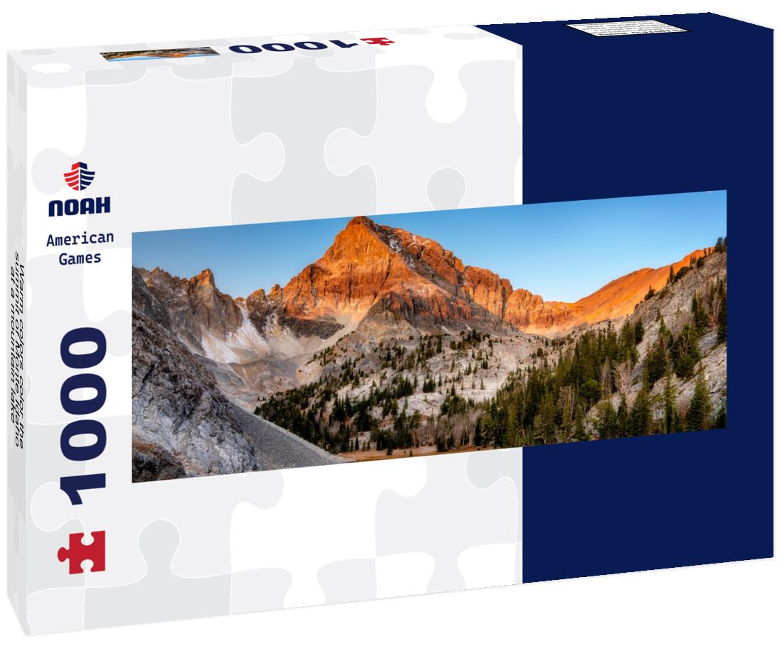 Noah Jigsaw Puzzle Warm colors color the summit of Monte Idaho at a mountain lake panorama 1000 pieces