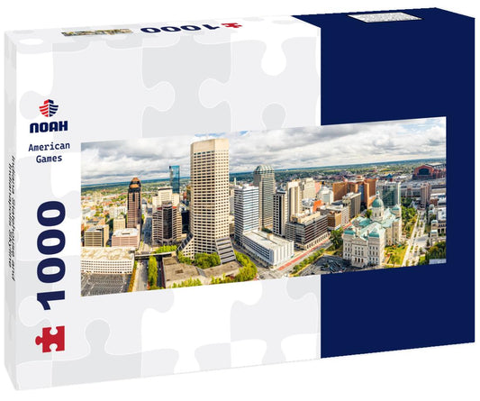 Noah Jigsaw Puzzle Indiana Statehouse and Indianapolis Skyline panorama 1000 pieces