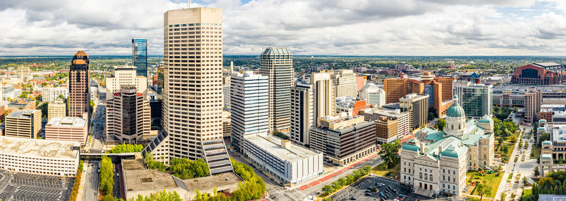 Noah Jigsaw Puzzle Indiana Statehouse and Indianapolis Skyline panorama 1000 pieces