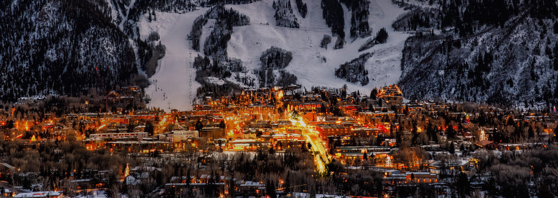 Noah Jigsaw Puzzle Aspen City skyline with dramatic sunset panorama 1000 pieces