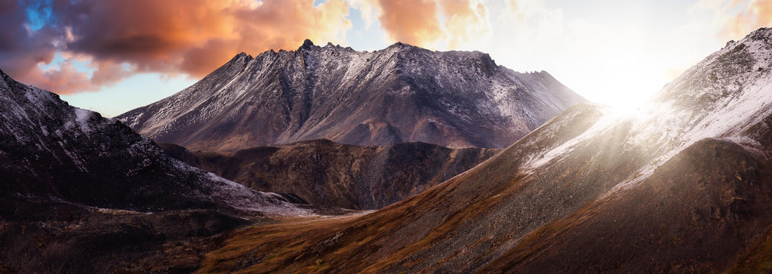 Noah Jigsaw Puzzle Beautiful aerial view of dramatic mountains and magical Alpine lake in fall in Canadian nature, Tombstone Territorial Park, Yukon, Canada panorama 1000 pieces