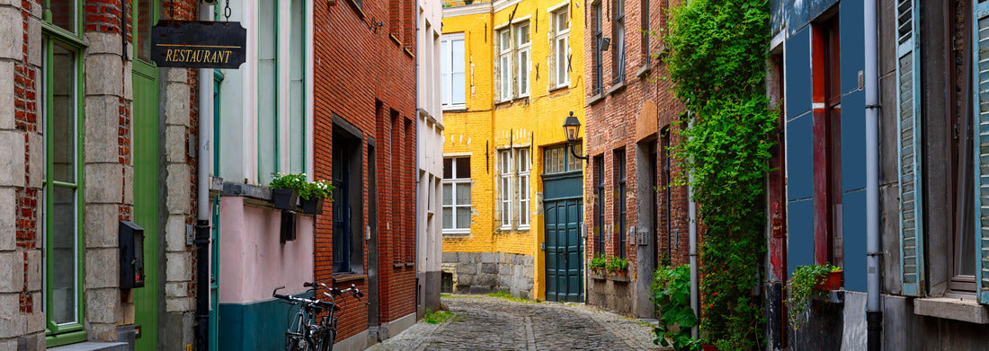 Noah Jigsaw Puzzle Old narrow street in Ghent (Gent), Belgium. Architecture and landmarks of Ghent. Cozy cityscape of Ghent panorama 1000 pieces