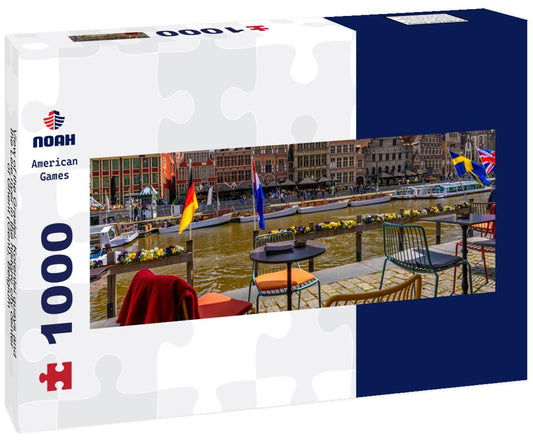 Noah Jigsaw Puzzle View of the Graslei, Korenlei quays and the Leie river in the historic city center of Ghent (Gent), Belgium panorama 1000 pieces