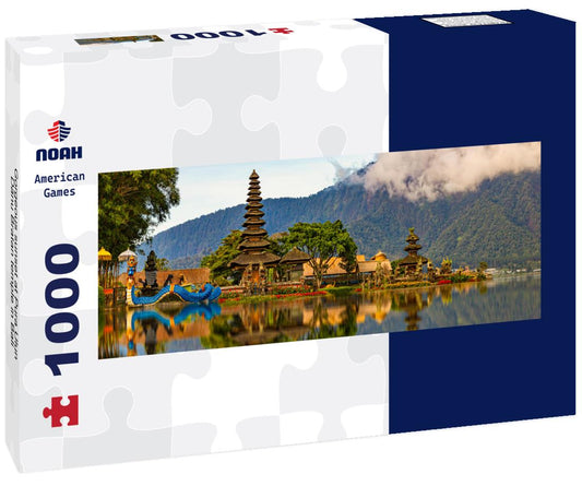 Noah Jigsaw Puzzle Gorgeous sunset at Pura Ulun Danu Bratan temple in Bali panorama 1000 pieces