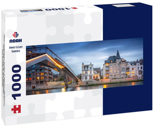 Noah Jigsaw Puzzle New pedestrian bridge in Namur (Belgium) over the river to this beautiful old architecture house panorama 1000 pieces