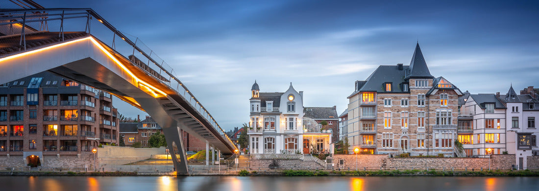 Noah Jigsaw Puzzle New pedestrian bridge in Namur (Belgium) over the river to this beautiful old architecture house panorama 1000 pieces