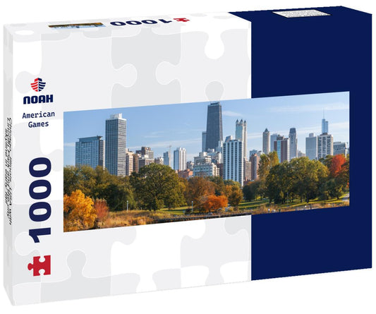 Noah Jigsaw Puzzle Chicago, Illinois, USA with Lincoln Park and the city skyline in early fall panorama 1000 pieces